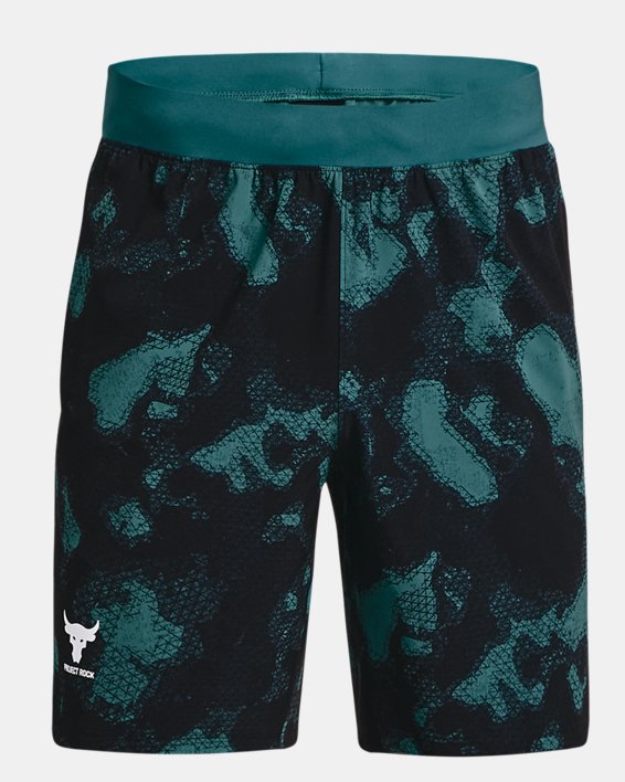 Men's Project Rock Woven Printed Shorts in Green image number 8